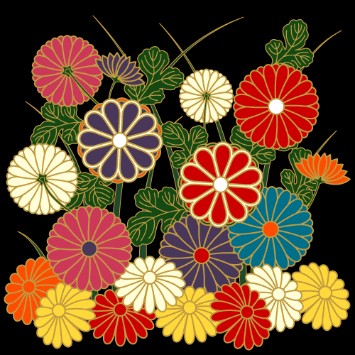 美しい花の画像 ぜいたく和風 花 イラスト かっこいい