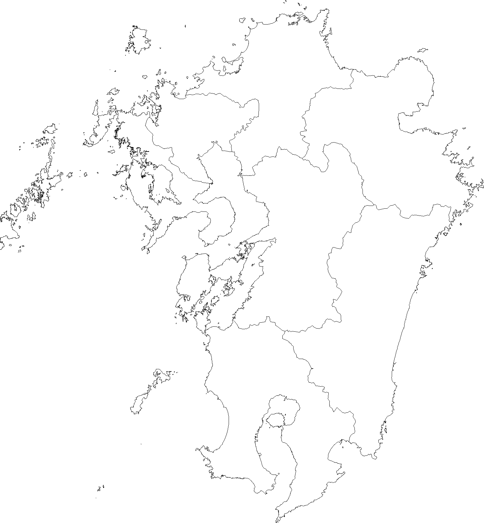 心に強く訴える白地図 九州 地図 フリー 全イラスト集