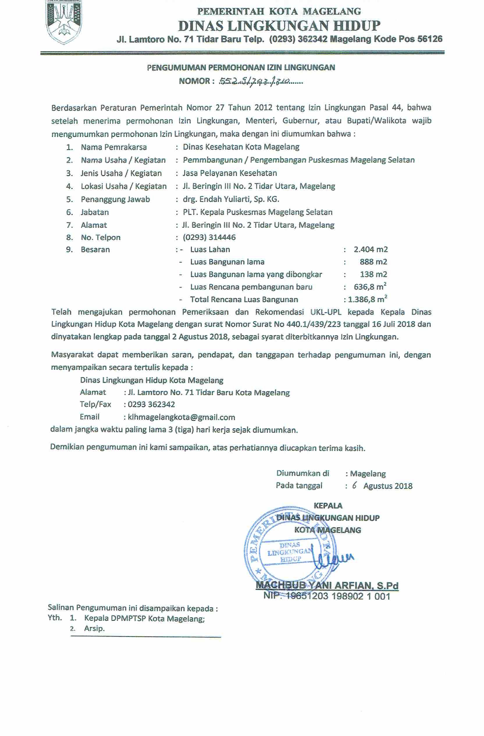 Contoh Surat Pengantar Ke Dinas Lingkungan Hidup Nusagates
