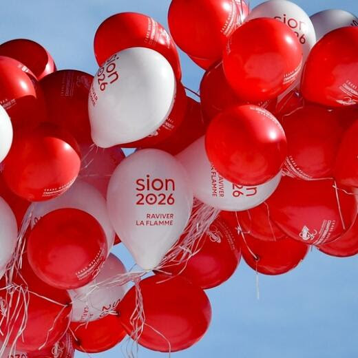 Balloons with a marked with the message "Sion 2026" promoting Switzerland's 2026 Winter Olympic Games bid rise into the sky during the Ski World Cup races event on March 4, 2018 in Crans-Montana, Swiss Alps.
The official race to succeed 2018 hosts Pyeongchang, and Beijing in 2022 begins in March when would be candidates file "letters of intention" to the International Olympic Committee. / AFP PHOTO / Fabrice COFFRINI