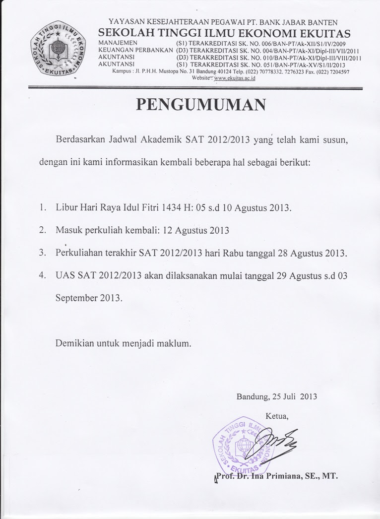 Contoh Surat Pemberitahuan Libur Lebaran Dalam Bahasa Inggris - Pajero GDN