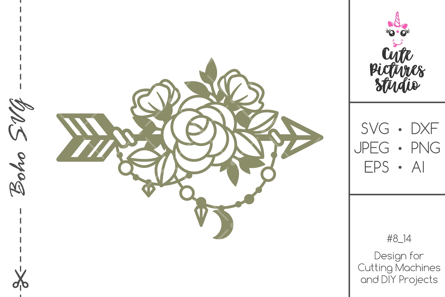Download Free Boho Style Arrow With Flowers Svg Png Eps Amp Dxf Svg Png Eps Dxf File