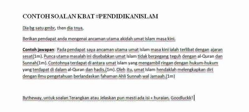 Contoh Soalan Dan Jawapan Kbat Pendidikan Islam Tingkatan 5 Kssm