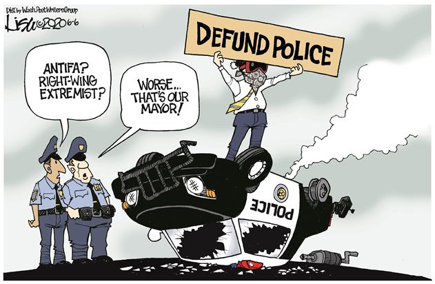 cartoon depicting protestors 