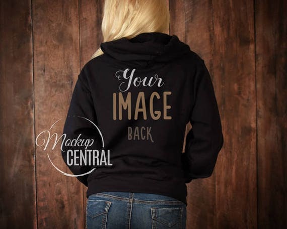 Download Blank Womens Black Hoodie Shirt Apparel Mockup Fashion ...