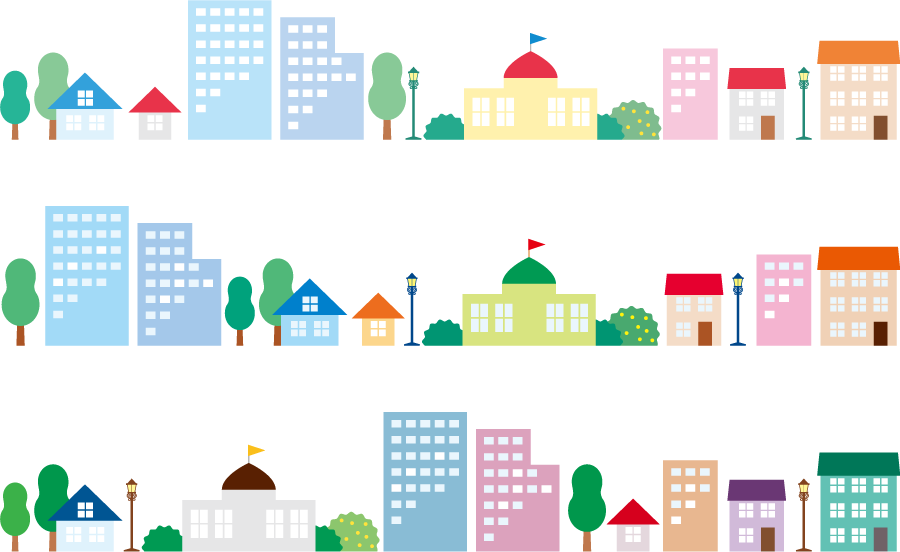 Download 45 フリー素材 背景 街並み イラスト