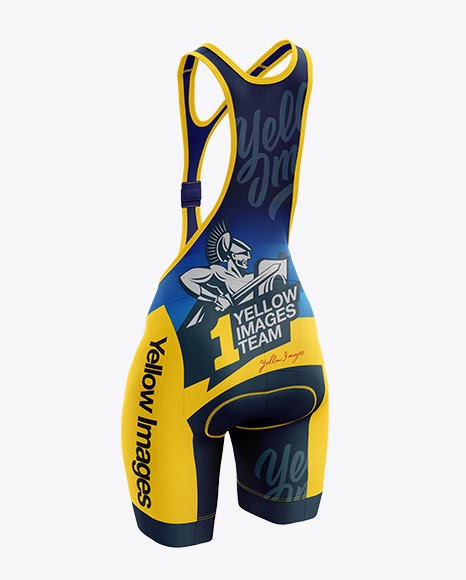 Download Women's Cycling Bib Shorts PSD Mockup Back Half Side View ...