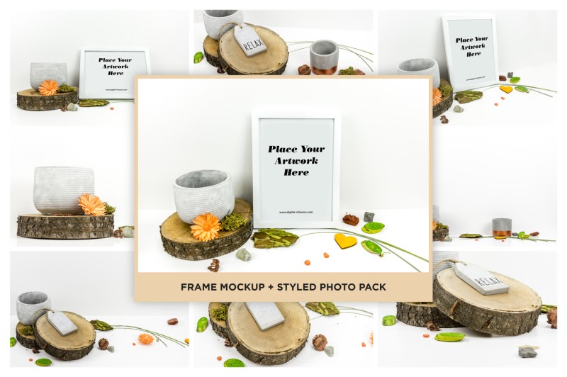 Download Free Frame Mockup + Styled Photo Pack (PSD Mockups ...