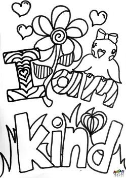 kindness affirmation coloring pagesprout esl tpt