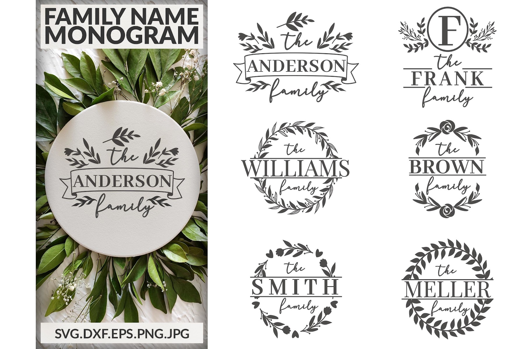 Download 292 Family Monogram Svg Svg Png Eps Dxf File