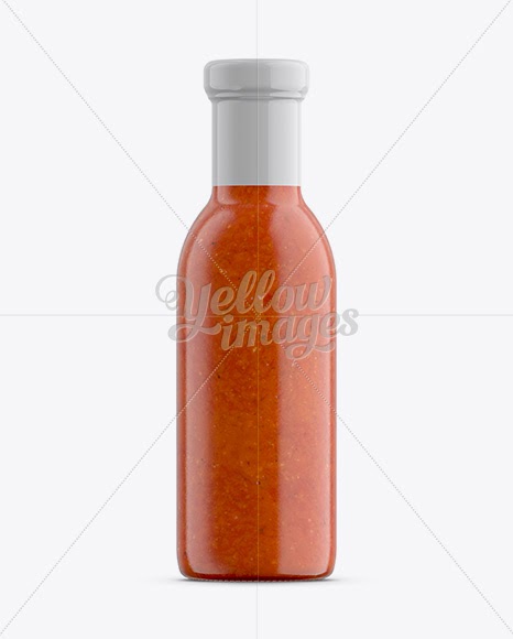 Download Hot Chilli Sauce Bottle W/ Shrink Band Mockup PSD