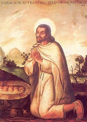 Juan Diego. 18th century painting by Miguel Ca...