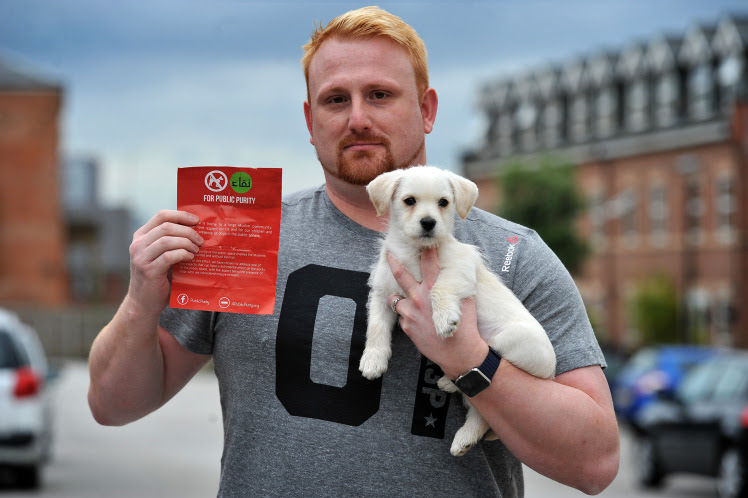 Clifton Green is angry that he's had a leaflet pushed through the door asking people not to walk their dogs because the areas has a lot of Muslim families living nearby who don't like dogs. 