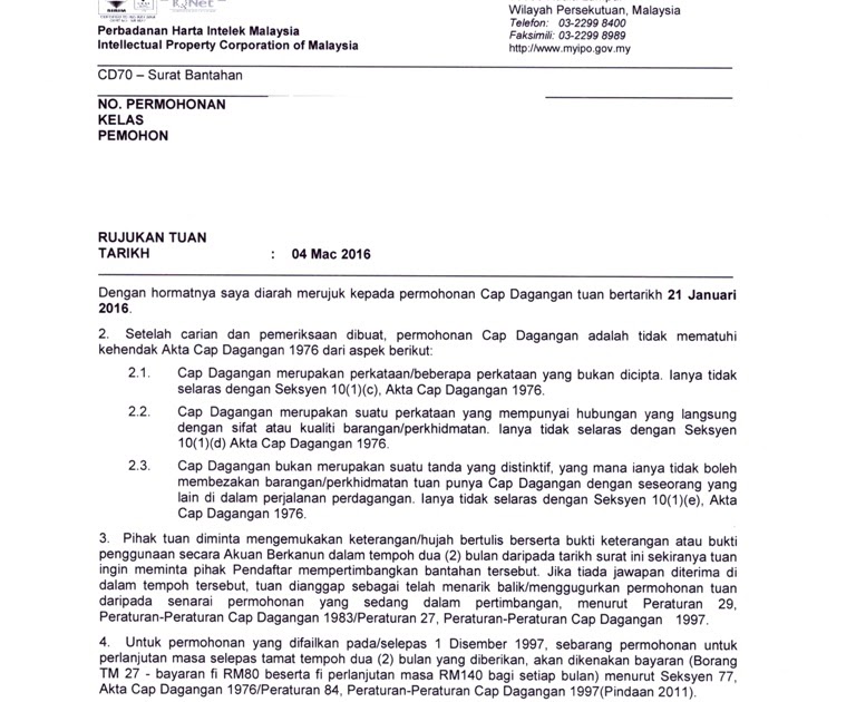 Contoh Karangan Surat Rasmi Letak Jawatan - sKebaya