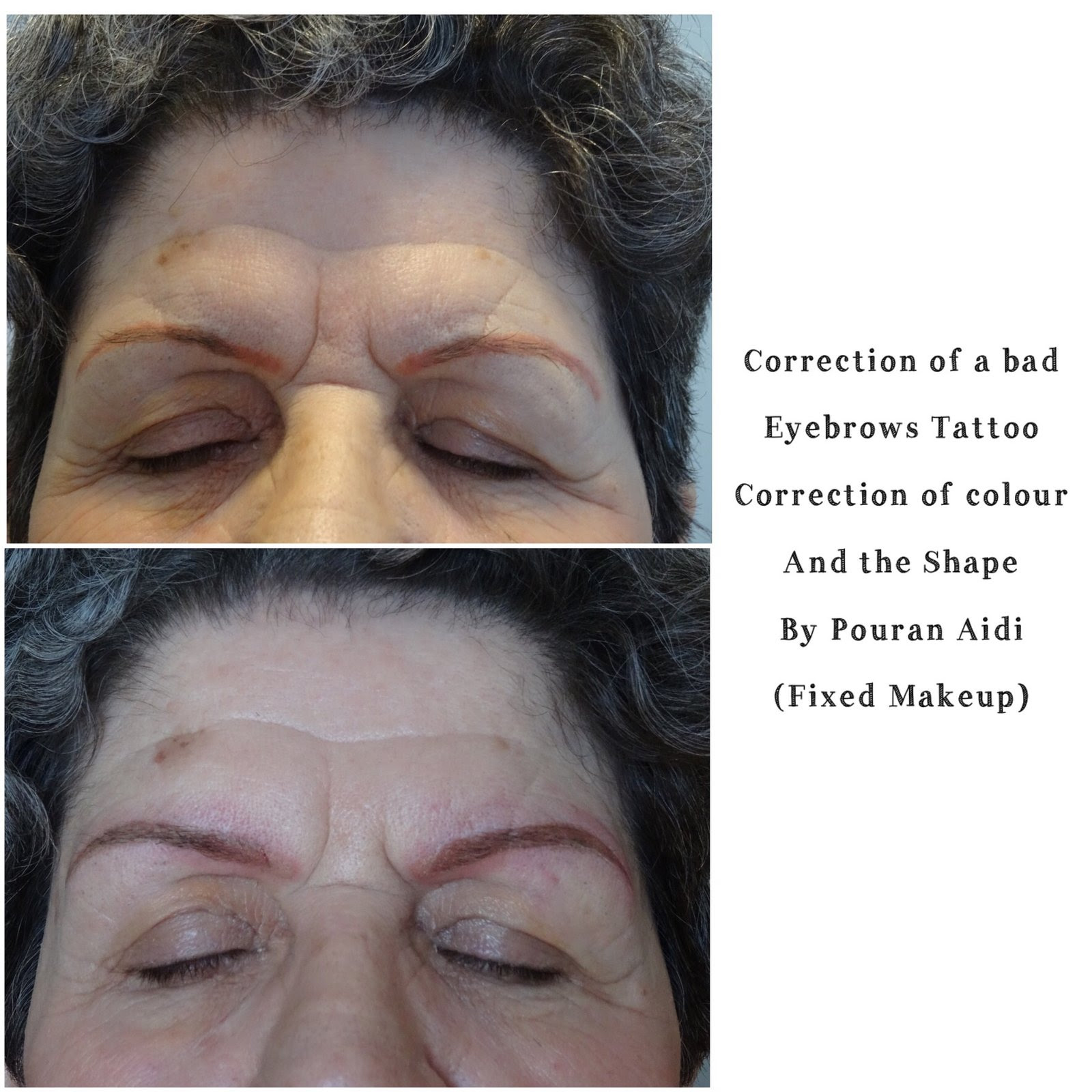 You can cover the grey with a pencil or shadow. Fixing A Bad Shaped Eyebrow Tattoos Or Colour Correction Fixed Makeup