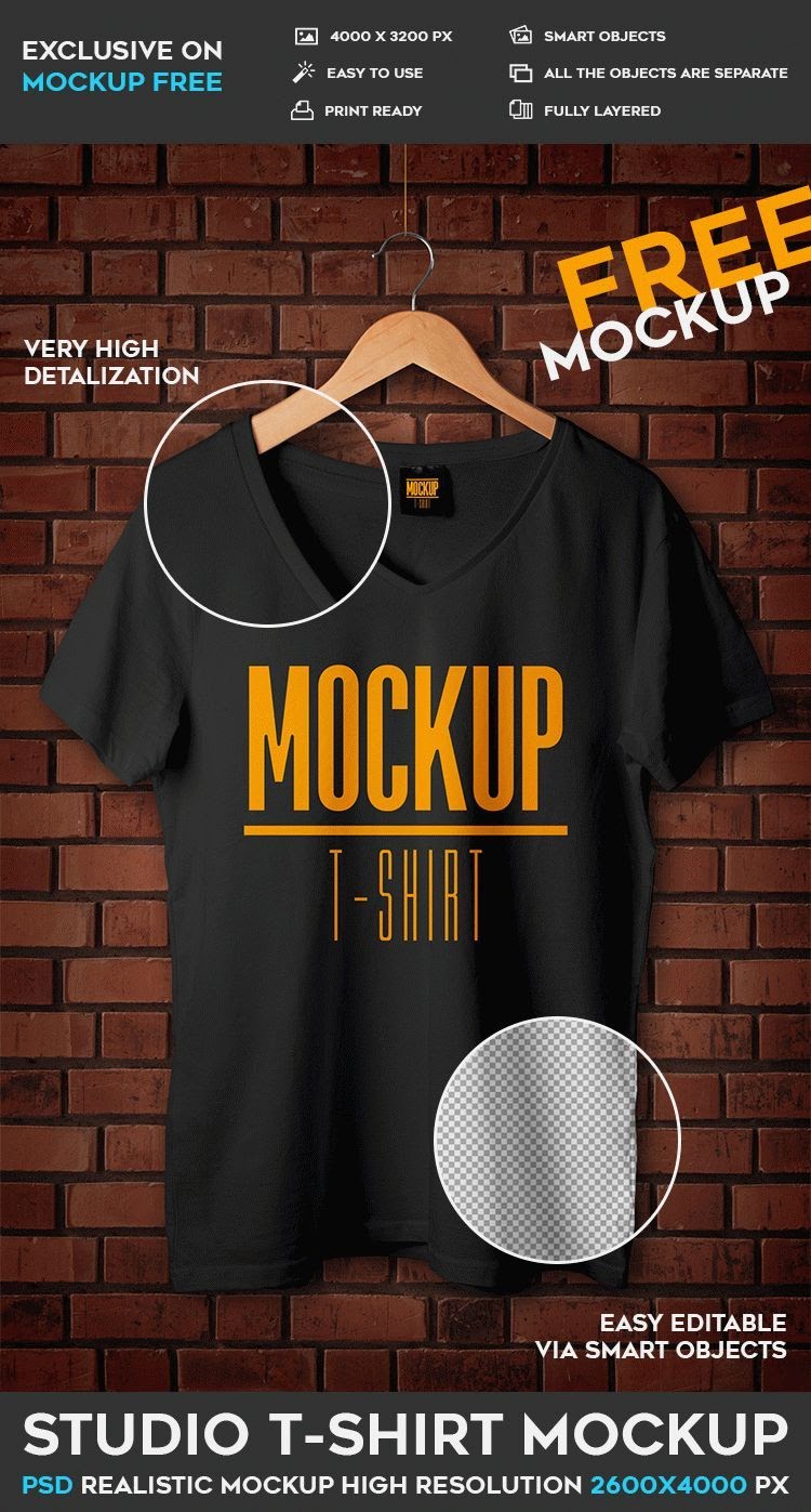 Download 50+ T Shirt Mockup Free Illustrator Potoshop - Free PSD Mockups Smart Object and Templates to ...
