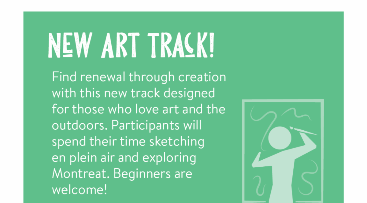 New art track! - Find renewal through creation with this new track designed for those who love art and the outdoors. Participants will spend their time sketching en plein air and exploring Montreat. Beginners are welcome!