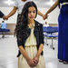 RIO DE JANEIRO, BRAZIL - July, 2014: Congregation members of AlaniÃ•s church pray around her after the service..