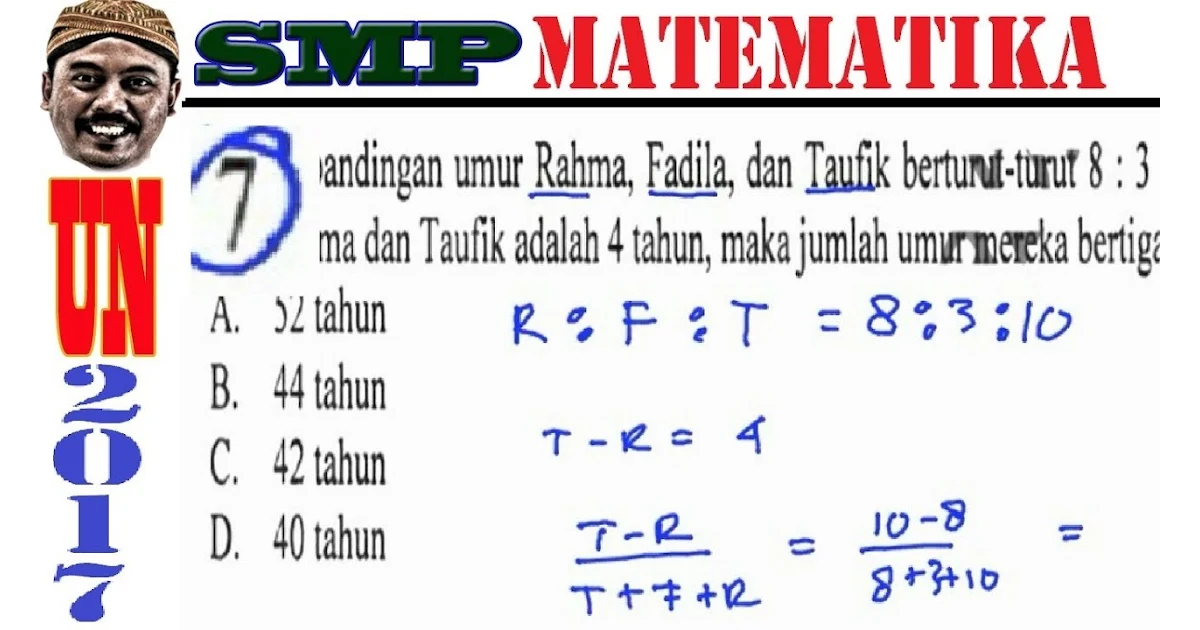 Contoh Soal Perbandingan Dua Besaran Sejenis