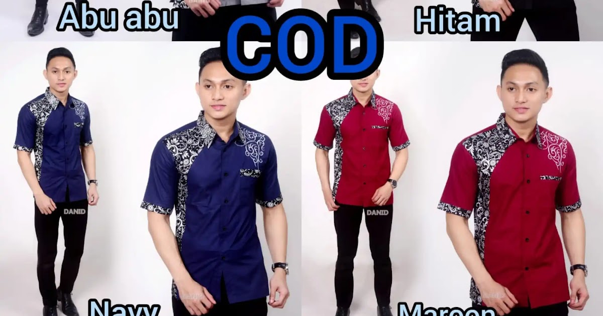 Baju Cowok Kombinasi 56 Model  Baju Batik Pria  Kekinian 