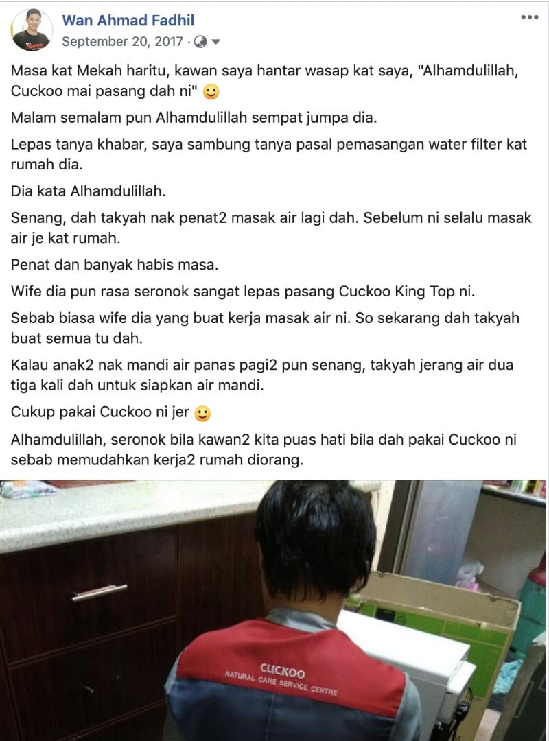 Since we began trading 60 years ago, business cover for sole traders and sme's has been the cornerstone of our business. Pengalaman Jadi Ejen Penapis Air Cuckoo Baca Sini