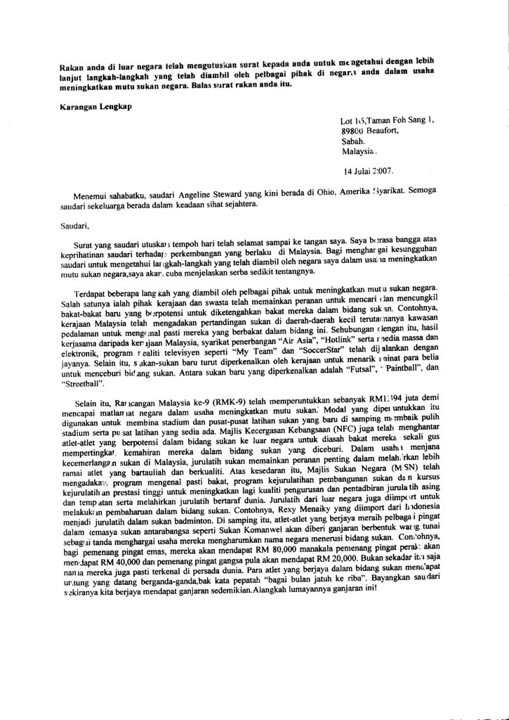 Surat Rasmi Masalah Keluarga - Rasmi Re