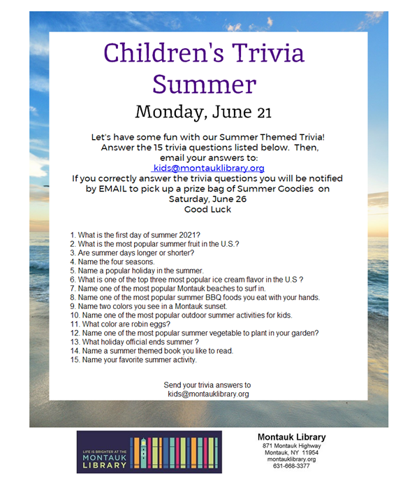 Summer Trivia Montauk Library