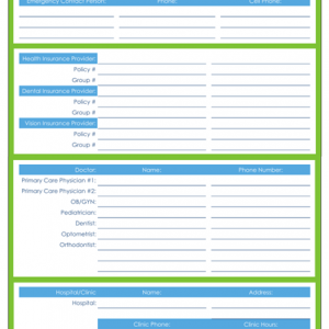 This can be used in conjunction with the family binder and always prepared binder. Free Printables Organizing Homelife