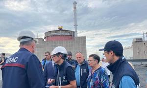 El equipo del OIEA en la central nuclear de Zaporiyia en Ucrania.