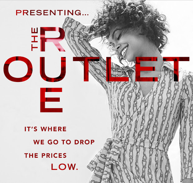 Presenting the Rue Outlet. It's where we go to drop the prices low.