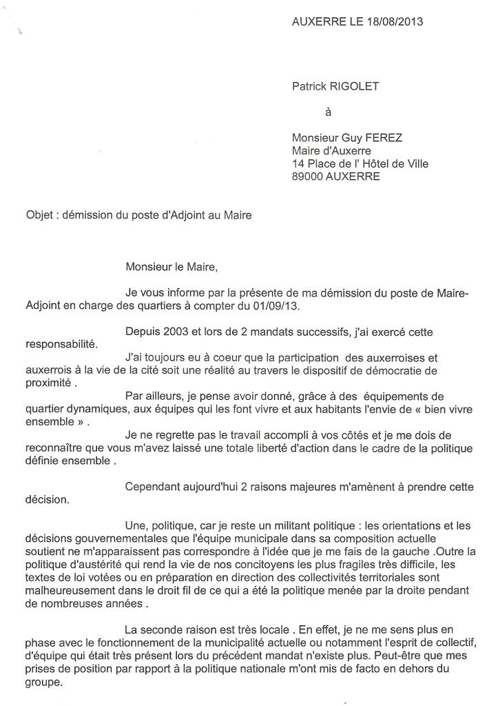lettre de demission saisonnier