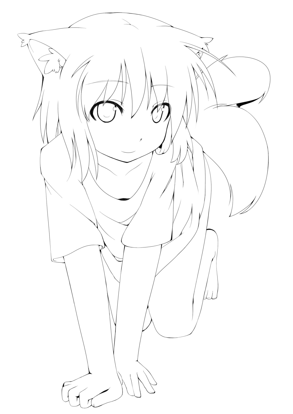 少女 イラスト 線画 フリー Jpirasutow2w1pw