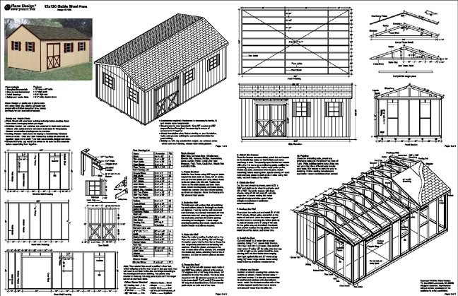free shed building plans 12x20 ~ portable building plans