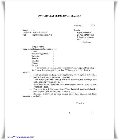 Contoh Curriculum Vitae Pengajuan Beasiswa - Gontoh