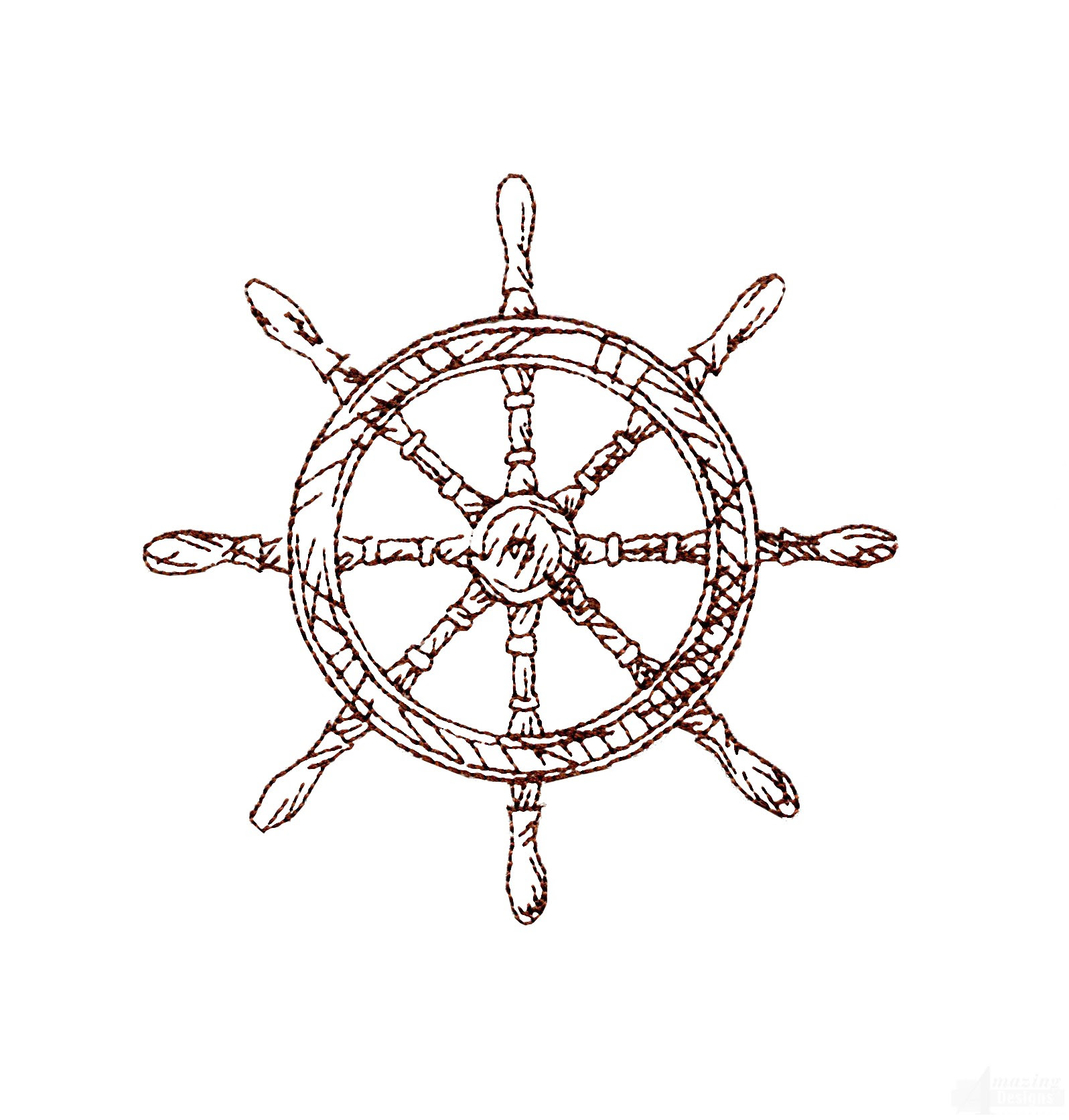 Finally, erase all of the lines inside the main outline of your anchor, and shade in your drawing. Ship Steering Wheel Drawing At Getdrawings Free Download