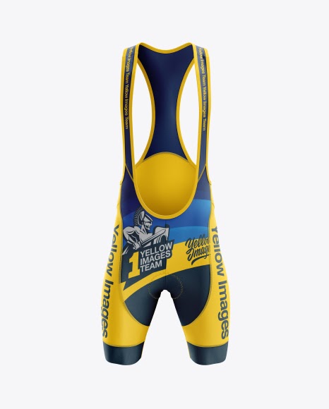 Download Men's Cycling Bib Shorts PSD Mockup Front View