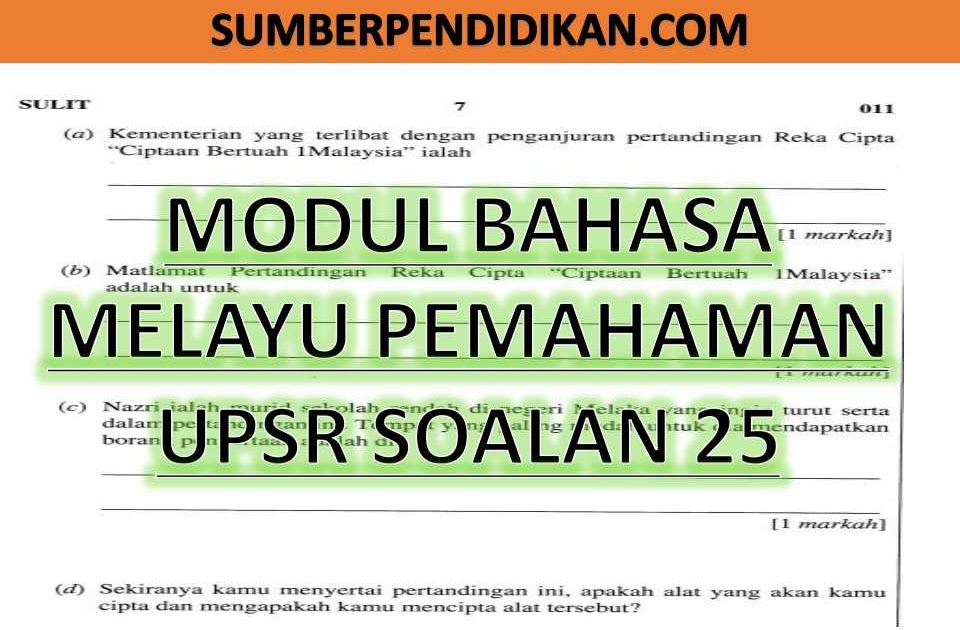 Contoh Soalan Kbat Upsr Bahasa Melayu - Selangor u