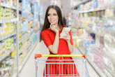 Woman shopping at grocery store