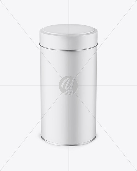 Download Download Matte Round Tin Box Mockup - Front View (High-Angle Shot) PSD