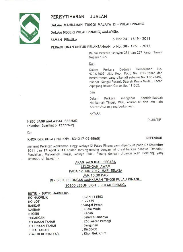 Jadual waktu buka puasa dan imsak 2021 ramadhan negeri pulau pinang (penang). Mahkamah Tinggi Pulau Pinang Lot Tepi No 25 Lorong Perdana 2 2 Bandar Perdana Sungai Petani Kedah Lppeh E 0409 Offer Kuala Muda No 25 Rm150 000