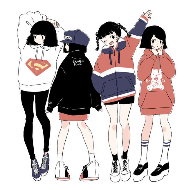 Kasword 病み ヘッドホン パーカー 女 イラスト