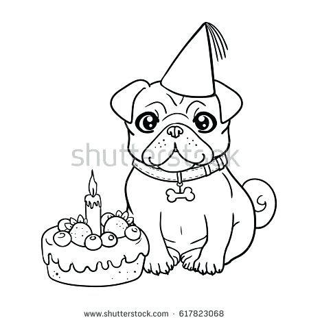 happy birthday dog drawing