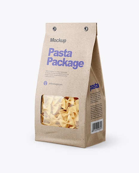 Download Kraft Bag with Farfalle Pasta Mockup - Half Side View Bag & Sack Mockups