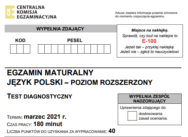 Język polski zdajemy wyłącznie w części pisemnej z zastrzeżeniem osób, którym wynik z części ustnej jest niezbędny podczas rekrutacji na zagraniczne uczelnie. Matura Rozszerzona Z Polskiego 2021 Matura Probna Tematy Wypracowan Infor Pl