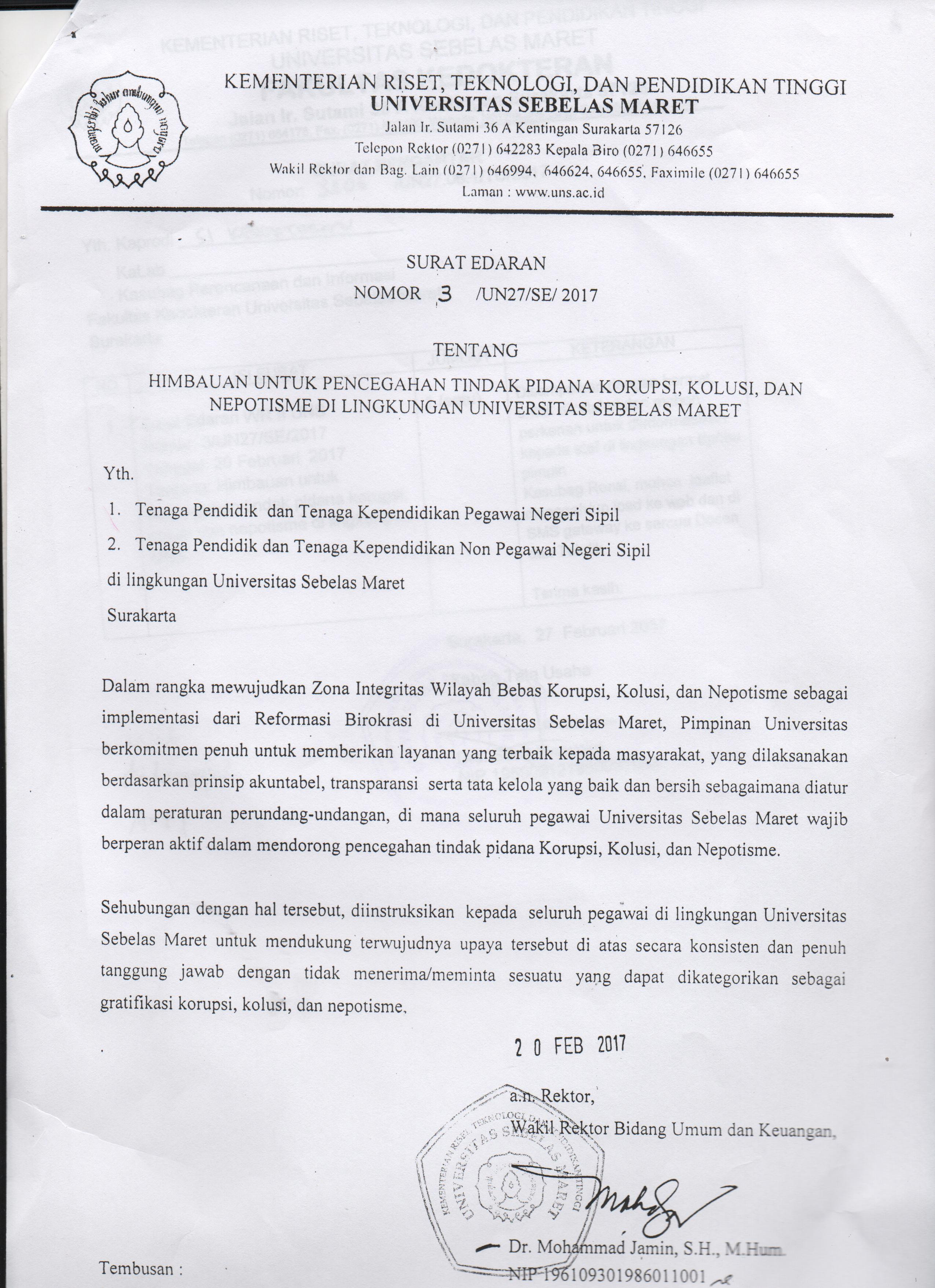 Contoh Surat Himbauan Larangan Gudang Surat