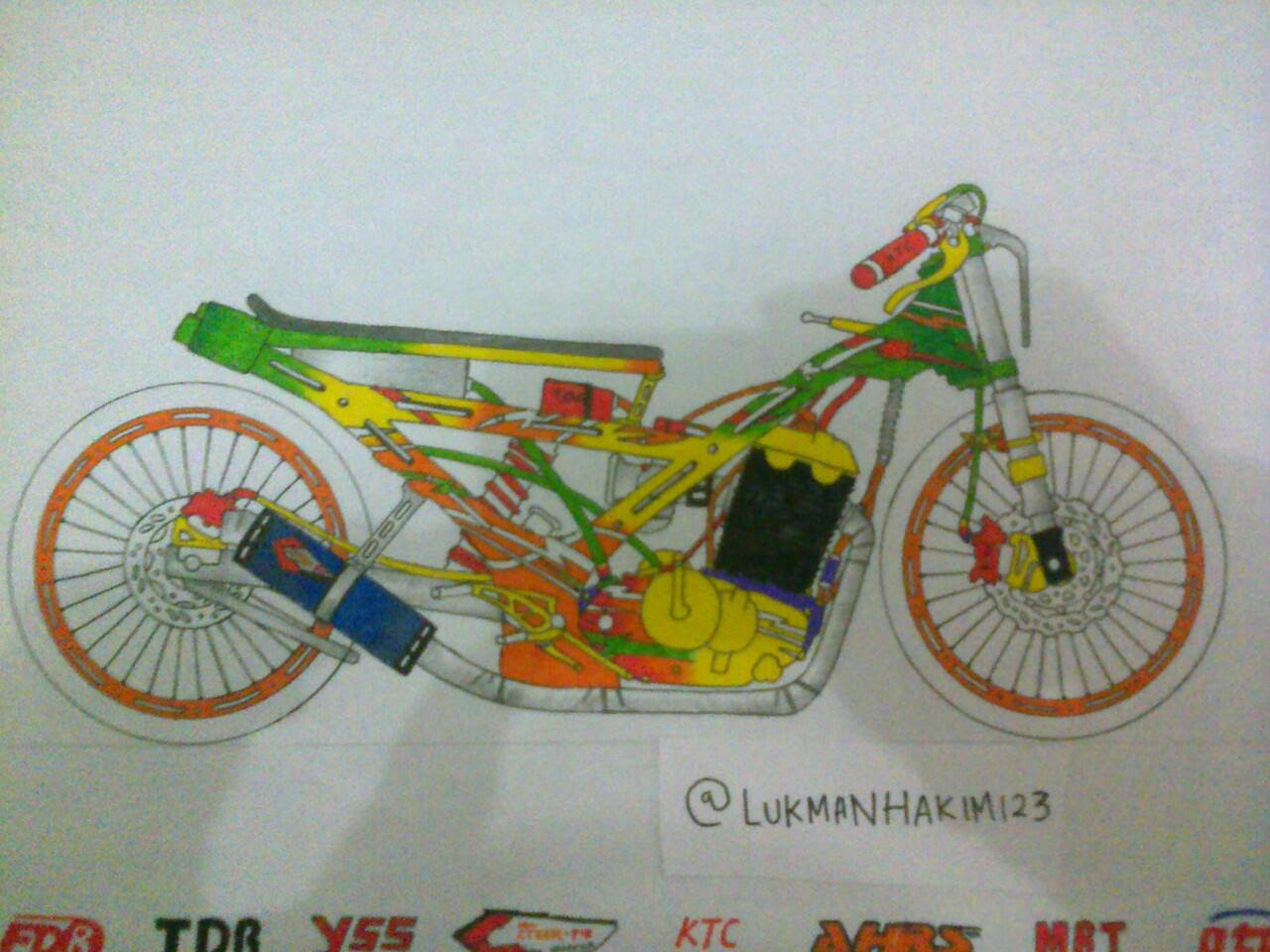 Gambar Motor Drag Di Buku Cara Gambar  Motor  Drag  Di  Kertas Motorsites co
