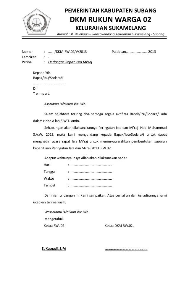Contoh Undangan Rapat - Contoh 0108