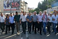 Arab-Israeli Knesset Members participate in a protest against 