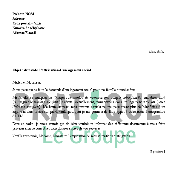 ecrire une lettre au maire pour logement