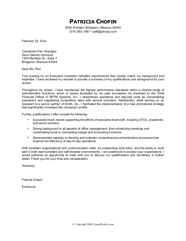 Example Resume Sample Cover Letter For Resume